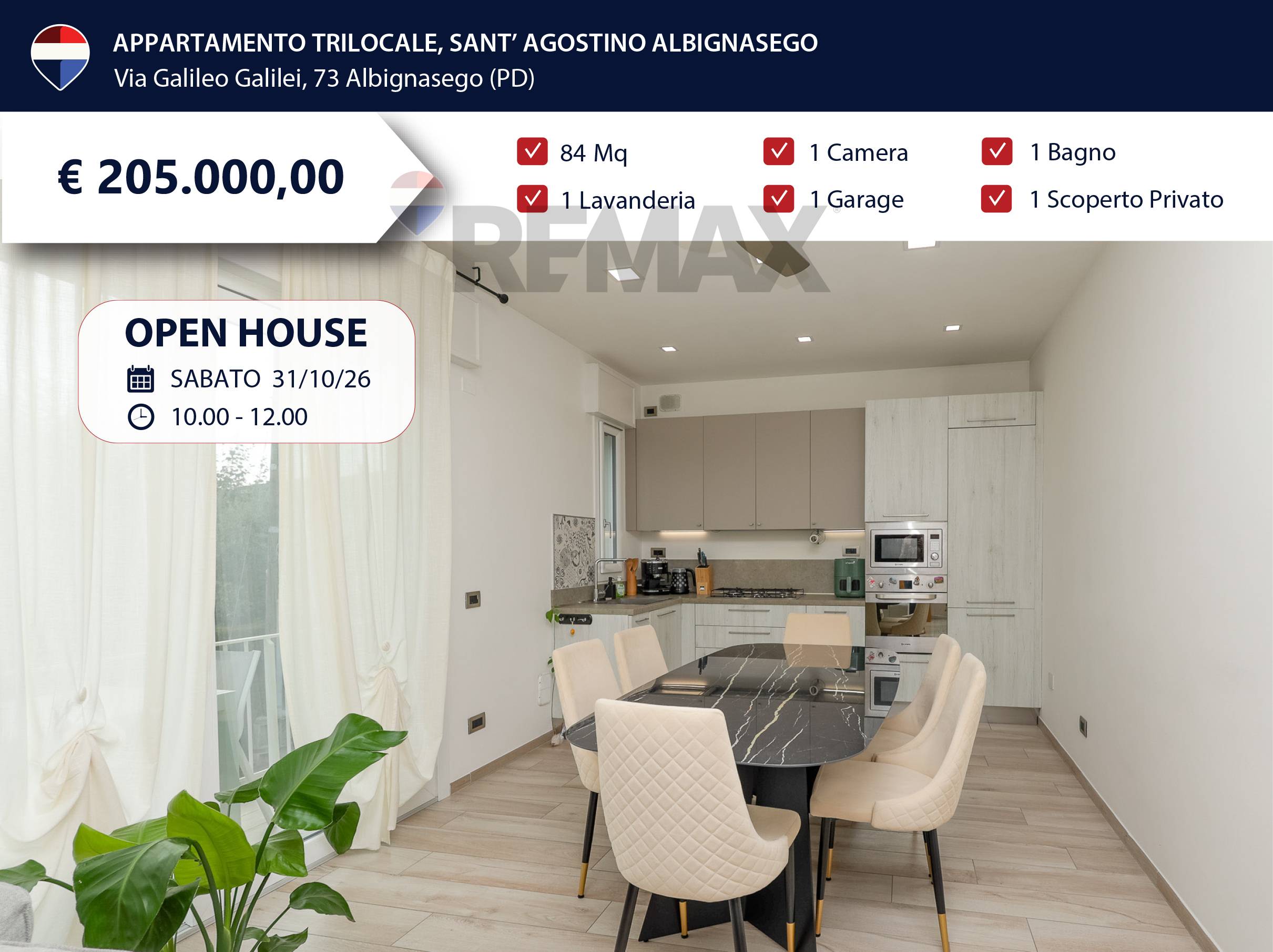 Trilocale in Vendita a Albignasego, 205'000&euro;, 84 m²